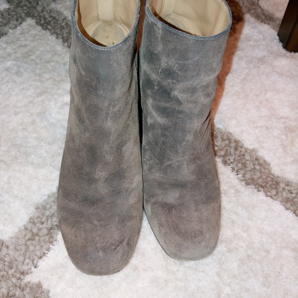 Taupe suede boots